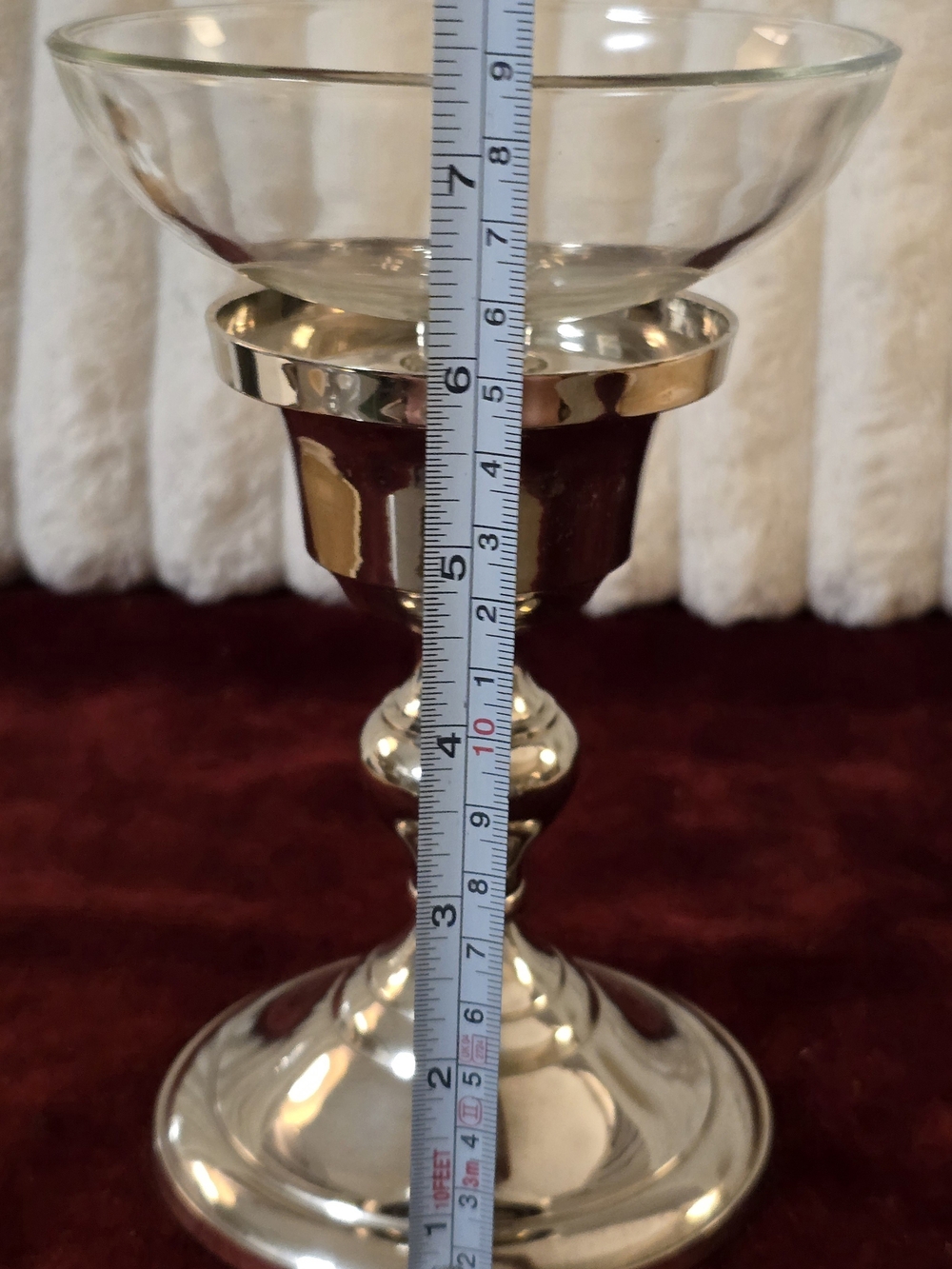 Vtg Silver Chalice Candle Holder 2-in-1 Convertible Hurricane Taper Pedestal 8" - Picture 8 of 8